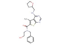 N-benzyl-N-(2-hydroxyethyl)-5-methyl-4-[(tetrahydro-2-furanylmethyl)amino]thieno[2,3-d]pyrimidine-6-carboxamide