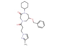 6-(benzyloxy)-1-cyclohexyl-4-[3-(3-methyl-1H-pyrazol-1-yl)propanoyl]-1,4-diazepan-2-one