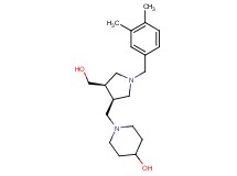 1-{[(3R*,4R*)-1-(3,4-dimethylbenzyl)-4-(hydroxymethyl)pyrrolidin-3-yl]methyl}piperidin-4-ol