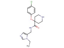 4-(4-chlorophenoxy)-N-[(1-ethyl-1H-imidazol-5-yl)methyl]piperidine-4-carboxamide