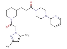 1-(3-{1-[(3,5-dimethyl-1H-pyrazol-1-yl)acetyl]-3-piperidinyl}propanoyl)-4-(2-pyridinyl)piperazine