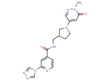 N-{[1-(1-methyl-6-oxo-1,6-dihydro-4-pyridazinyl)-3-pyrrolidinyl]methyl}-2-(4H-1,2,4-triazol-4-yl)isonicotinamide