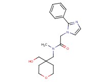 N-{[4-(hydroxymethyl)tetrahydro-2H-pyran-4-yl]methyl}-N-methyl-2-(2-phenyl-1H-imidazol-1-yl)acetamide