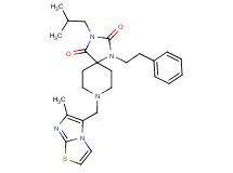 3-isobutyl-8-[(6-methylimidazo[2,1-b][1,3]thiazol-5-yl)methyl]-1-(2-phenylethyl)-1,3,8-triazaspiro[4.5]decane-2,4-dione