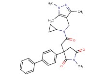 2-[3-(4-biphenylyl)-1-methyl-2,5-dioxo-3-pyrrolidinyl]-N-cyclopropyl-N-[(1,3,5-trimethyl-1H-pyrazol-4-yl)methyl]acetamide