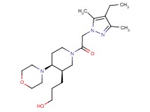 3-{(3R*,4S*)-1-[(4-ethyl-3,5-dimethyl-1H-pyrazol-1-yl)acetyl]-4-morpholin-4-ylpiperidin-3-yl}propan-1-ol
