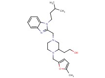 2-{4-{[1-(3-methylbutyl)-1H-benzimidazol-2-yl]methyl}-1-[(5-methyl-2-furyl)methyl]-2-piperazinyl}ethanol