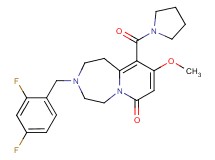3-(2,4-difluorobenzyl)-9-methoxy-10-(1-pyrrolidinylcarbonyl)-2,3,4,5-tetrahydropyrido[1,2-d][1,4]diazepin-7(1H)-one