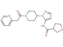 N-(1-{1-[2-(2-pyridinyl)acetyl]-4-piperidinyl}-1H-pyrazol-5-yl)tetrahydro-3-furancarboxamide