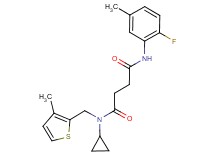 N-cyclopropyl-N'-(2-fluoro-5-methylphenyl)-N-[(3-methyl-2-thienyl)methyl]succinamide