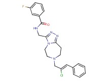 N-({7-[(2Z)-2-chloro-3-phenyl-2-propen-1-yl]-6,7,8,9-tetrahydro-5H-[1,2,4]triazolo[4,3-d][1,4]diazepin-3-yl}methyl)-3-fluorobenzamide