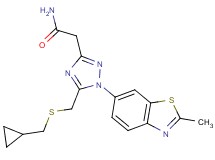 2-[5-{[(cyclopropylmethyl)thio]methyl}-1-(2-methyl-1,3-benzothiazol-6-yl)-1H-1,2,4-triazol-3-yl]acetamide