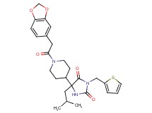 5-[1-(1,3-benzodioxol-5-ylacetyl)-4-piperidinyl]-5-isobutyl-3-(2-thienylmethyl)-2,4-imidazolidinedione