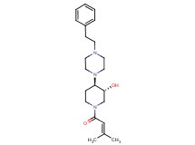 (3R*,4R*)-1-(3-methyl-2-butenoyl)-4-[4-(2-phenylethyl)-1-piperazinyl]-3-piperidinol