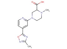 1-methyl-4-[4-(3-methyl-1,2,4-oxadiazol-5-yl)pyridin-2-yl]piperazine-2-carboxylic acid