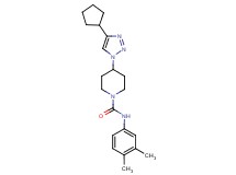 4-(4-cyclopentyl-1H-1,2,3-triazol-1-yl)-N-(3,4-dimethylphenyl)piperidine-1-carboxamide