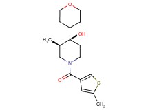 (3R*,4R*)-3-methyl-1-[(5-methyl-3-thienyl)carbonyl]-4-(tetrahydro-2H-pyran-4-yl)-4-piperidinol