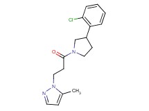 1-{3-[3-(2-chlorophenyl)pyrrolidin-1-yl]-3-oxopropyl}-5-methyl-1H-pyrazole