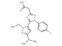 2-[5-(1-ethyl-3-isopropyl-1H-pyrazol-5-yl)-1-(4-fluorophenyl)-1H-1,2,4-triazol-3-yl]acetamide