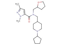 N-[(1-cyclopentyl-4-piperidinyl)methyl]-1,3-dimethyl-N-(tetrahydro-2-furanylmethyl)-1H-pyrazole-5-carboxamide