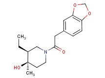 (3S*,4R*)-1-(1,3-benzodioxol-5-ylacetyl)-3-ethyl-4-methylpiperidin-4-ol