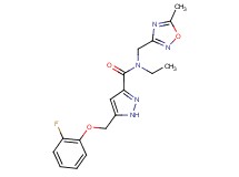 N-ethyl-5-[(2-fluorophenoxy)methyl]-N-[(5-methyl-1,2,4-oxadiazol-3-yl)methyl]-1H-pyrazole-3-carboxamide