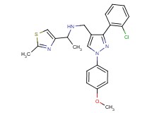 N-{[3-(2-chlorophenyl)-1-(4-methoxyphenyl)-1H-pyrazol-4-yl]methyl}-1-(2-methyl-1,3-thiazol-4-yl)ethanamine
