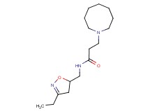 3-azocan-1-yl-N-[(3-ethyl-4,5-dihydroisoxazol-5-yl)methyl]propanamide