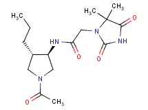 N-[(3R*,4S*)-1-acetyl-4-propyl-3-pyrrolidinyl]-2-(5,5-dimethyl-2,4-dioxo-1-imidazolidinyl)acetamide
