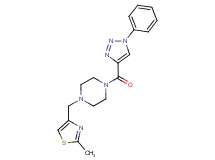 1-[(2-methyl-1,3-thiazol-4-yl)methyl]-4-[(1-phenyl-1H-1,2,3-triazol-4-yl)carbonyl]piperazine