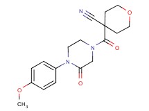 4-{[4-(4-methoxyphenyl)-3-oxo-1-piperazinyl]carbonyl}tetrahydro-2H-pyran-4-carbonitrile