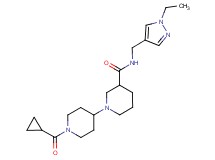 1'-(cyclopropylcarbonyl)-N-[(1-ethyl-1H-pyrazol-4-yl)methyl]-1,4'-bipiperidine-3-carboxamide