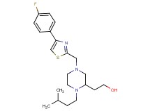 2-[4-{[4-(4-fluorophenyl)-1,3-thiazol-2-yl]methyl}-1-(3-methylbutyl)-2-piperazinyl]ethanol