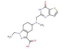 1-ethyl-5-{methyl[(4-oxo-3,4-dihydrothieno[3,2-d]pyrimidin-2-yl)methyl]amino}-4,5,6,7-tetrahydro-1H-indazole-3-carboxylic acid