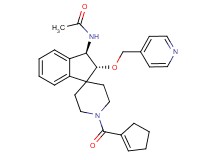 N-[(2R*,3R*)-1'-(1-cyclopenten-1-ylcarbonyl)-2-(4-pyridinylmethoxy)-2,3-dihydrospiro[indene-1,4'-piperidin]-3-yl]acetamide