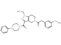1-ethyl-5-[(3-methoxyphenyl)acetyl]-3-[(4-phenyl-1-piperazinyl)carbonyl]-4,5,6,7-tetrahydro-1H-pyrazolo[4,3-c]pyridine