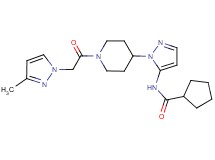N-(1-{1-[2-(3-methyl-1H-pyrazol-1-yl)acetyl]-4-piperidinyl}-1H-pyrazol-5-yl)cyclopentanecarboxamide