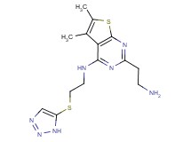 2-(2-aminoethyl)-5,6-dimethyl-N-[2-(1H-1,2,3-triazol-5-ylthio)ethyl]thieno[2,3-d]pyrimidin-4-amine dihydrochloride