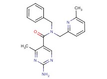 2-amino-N-benzyl-4-methyl-N-[(6-methylpyridin-2-yl)methyl]pyrimidine-5-carboxamide