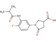 1-[4-fluoro-3-(isobutyrylamino)phenyl]-5-oxopyrrolidine-3-carboxylic acid