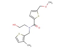 N-(2-hydroxyethyl)-5-(methoxymethyl)-N-[(3-methyl-2-thienyl)methyl]thiophene-2-carboxamide
