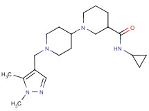 N-cyclopropyl-1'-[(1,5-dimethyl-1H-pyrazol-4-yl)methyl]-1,4'-bipiperidine-3-carboxamide