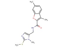 3,6-dimethyl-N-{[1-methyl-2-(methylthio)-1H-imidazol-5-yl]methyl}-1-benzofuran-2-carboxamide