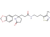 3-[2-(1,3-benzodioxol-5-ylmethyl)-5-oxo-2-pyrrolidinyl]-N-[3-(4-methyl-1,3-thiazol-5-yl)propyl]propanamide