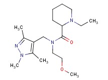 1-ethyl-N-(2-methoxyethyl)-N-[(1,3,5-trimethyl-1H-pyrazol-4-yl)methyl]piperidine-2-carboxamide