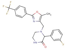 3-(3-fluorophenyl)-4-({5-methyl-2-[4-(trifluoromethyl)phenyl]-1,3-oxazol-4-yl}methyl)-2-piperazinone