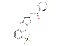 N-{5-oxo-1-[2-(trifluoromethyl)benzyl]-3-pyrrolidinyl}-2-pyrazinecarboxamide