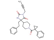 3-(2-butyn-1-yl)-5-{1-[(1-phenylcyclopropyl)carbonyl]-4-piperidinyl}-5-(2-phenylethyl)-2,4-imidazolidinedione
