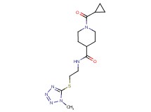 1-(cyclopropylcarbonyl)-N-{2-[(1-methyl-1H-tetrazol-5-yl)thio]ethyl}-4-piperidinecarboxamide