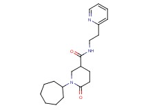 1-cycloheptyl-6-oxo-N-[2-(2-pyridinyl)ethyl]-3-piperidinecarboxamide